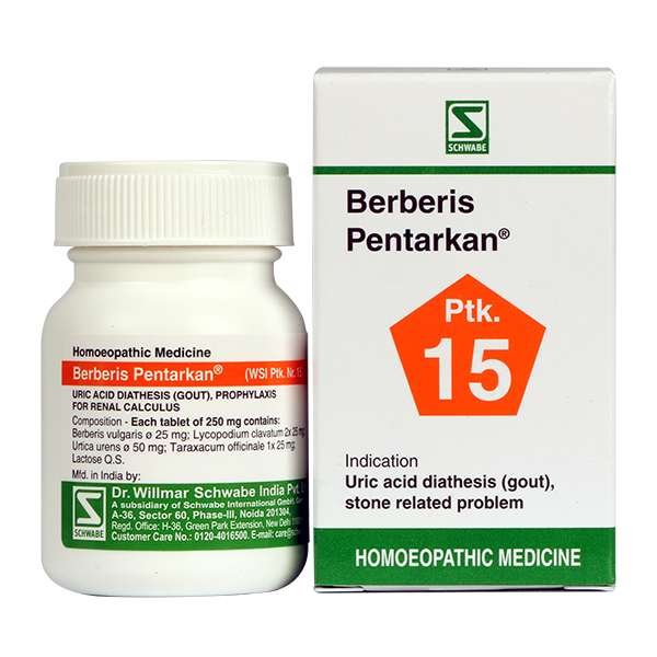 Schwabe Berberis Pentarkan - Homeopathic remedy for kidney stones and gout