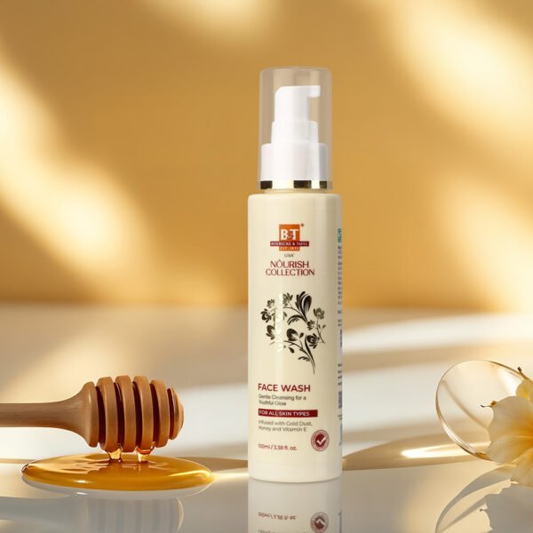 B&T Nourish Collection Face Wash with Gold Dust Honey and Vitamin E by Schwabe India